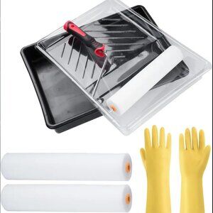 Paint Roller Brush Set, 9 Inch Foam Paint Roller with Paint Tray, Small Paint Ro